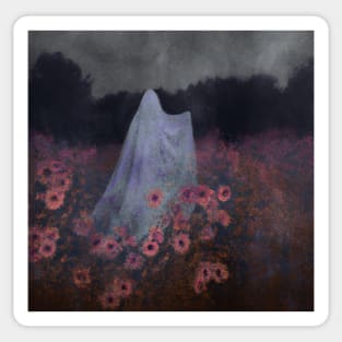 Ghost in a field of flowers Sticker